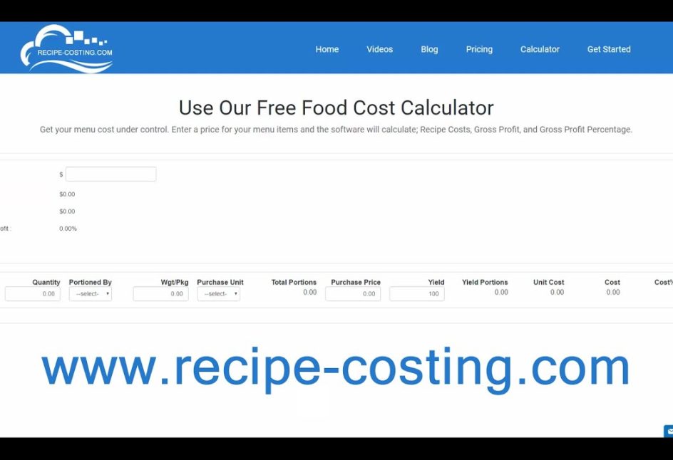 Food Cost Calculator